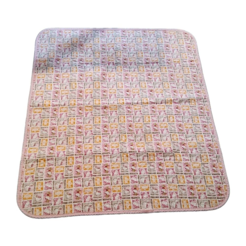 Hello Kitty Lap Blanket Coverlet Crib Blanket Pinks Purples 41" By 46"